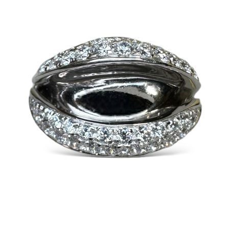 Impressive and elegant 13.9gr 18k Solid White Gold Ring enriched with natural diamonds