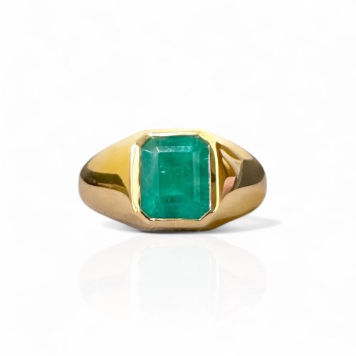 GRS certified Massive 3.20ct Muzo Colombian emerald 18k gold Ring