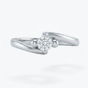 Radiant 18K White Gold Valentino Solitaire Diamond Ring, 0.15ct, 3.8g