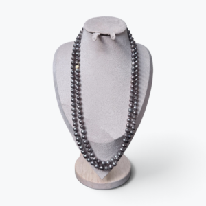Majestic Rajola signed long 120 cm necklace with grey Tahiti pearls 7.2-8 mm, 86 g